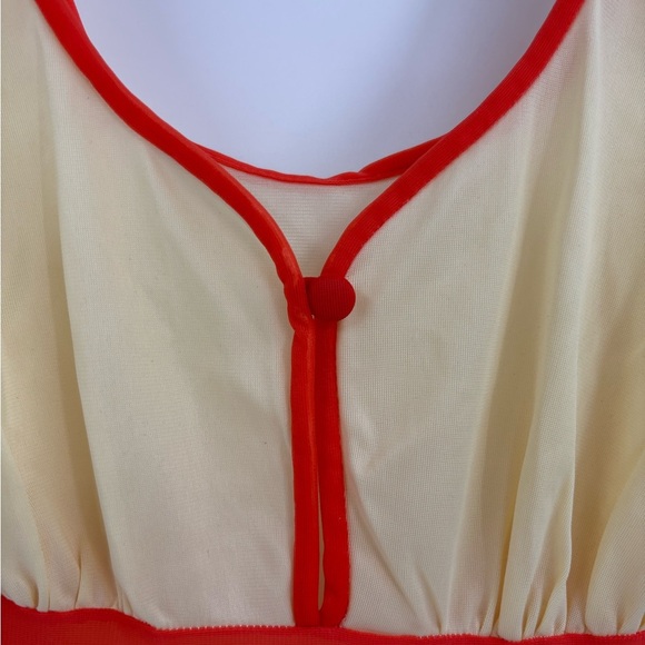 Vintage y2k sears 60s sheer nightgown yellow trim retro 70s dress 32-34 small - Picture 3 of 16